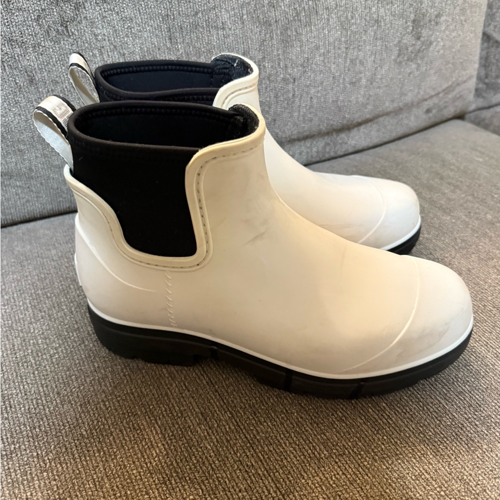 Stylish White and Black Ankle Boots